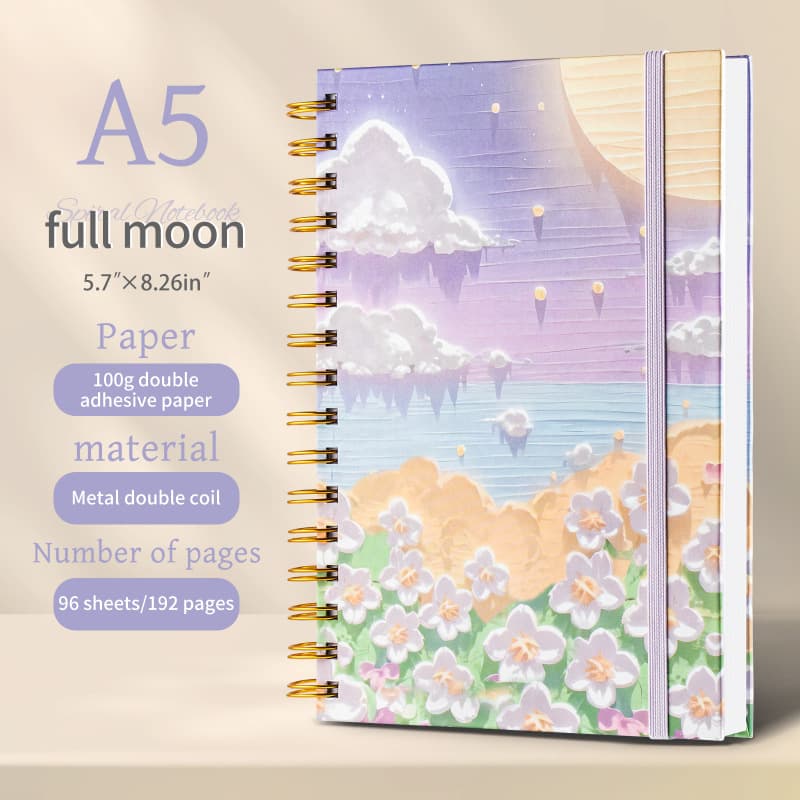 Cross-border wholesale business meeting record student exercise book A5 oil painting style spiral notebook