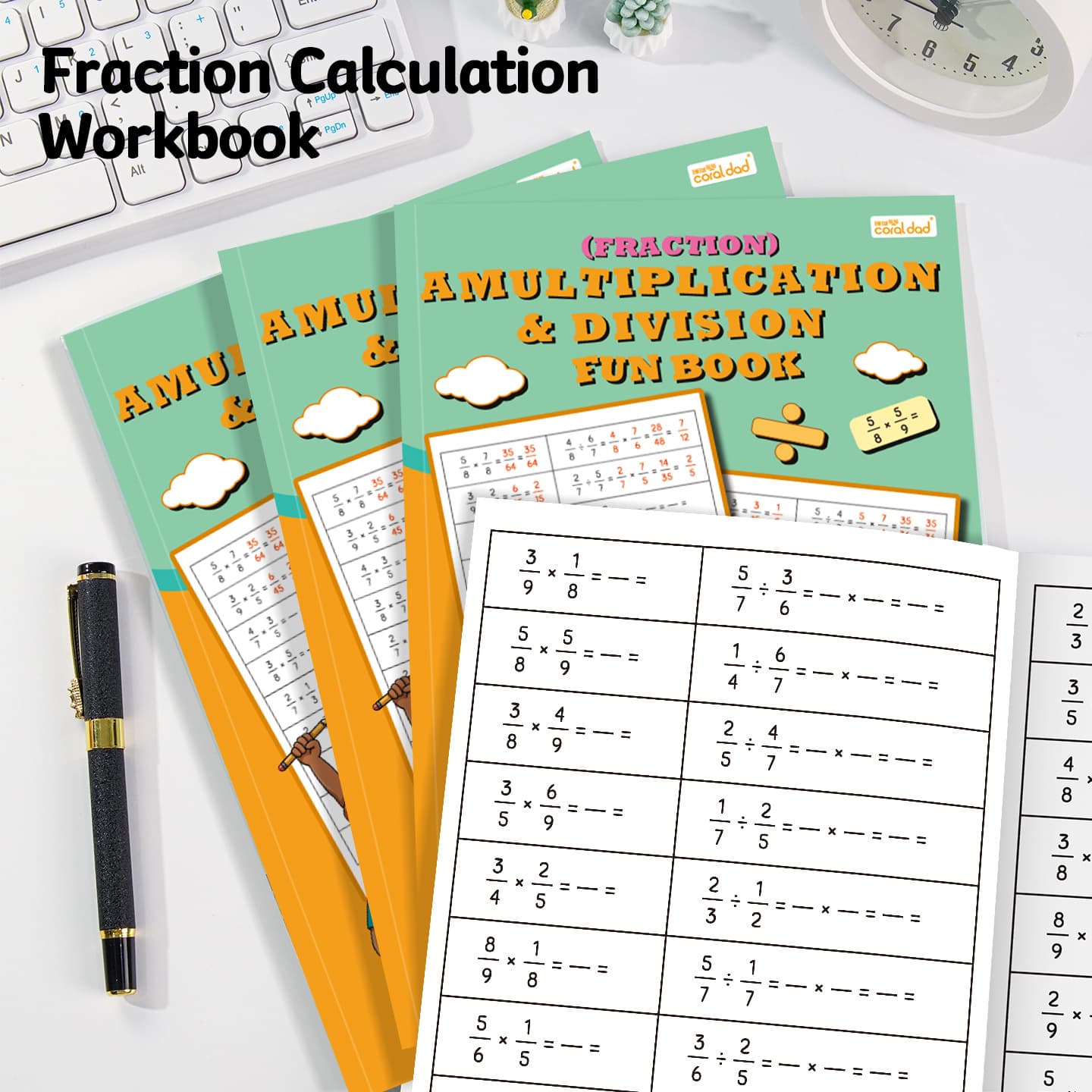 English Version Cross-border Math Fraction Multiplication and Division Training Basic Fraction Multiplication and Division Exercises for Elementary Students