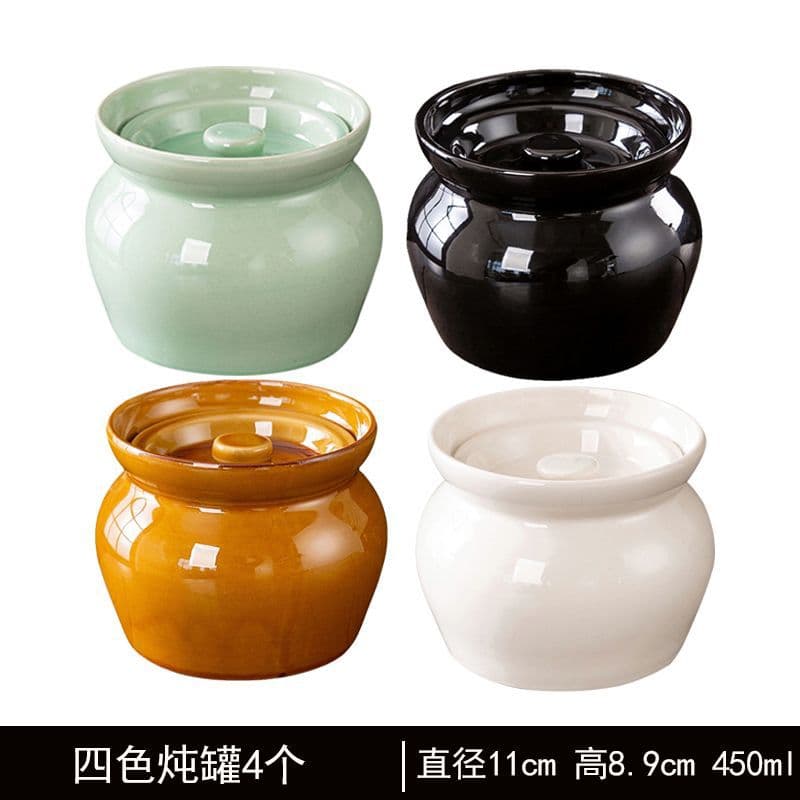 Direct from manufacturer: single-serving covered ceramic stew pots for double-boiling soup, used in Shaxian snacks