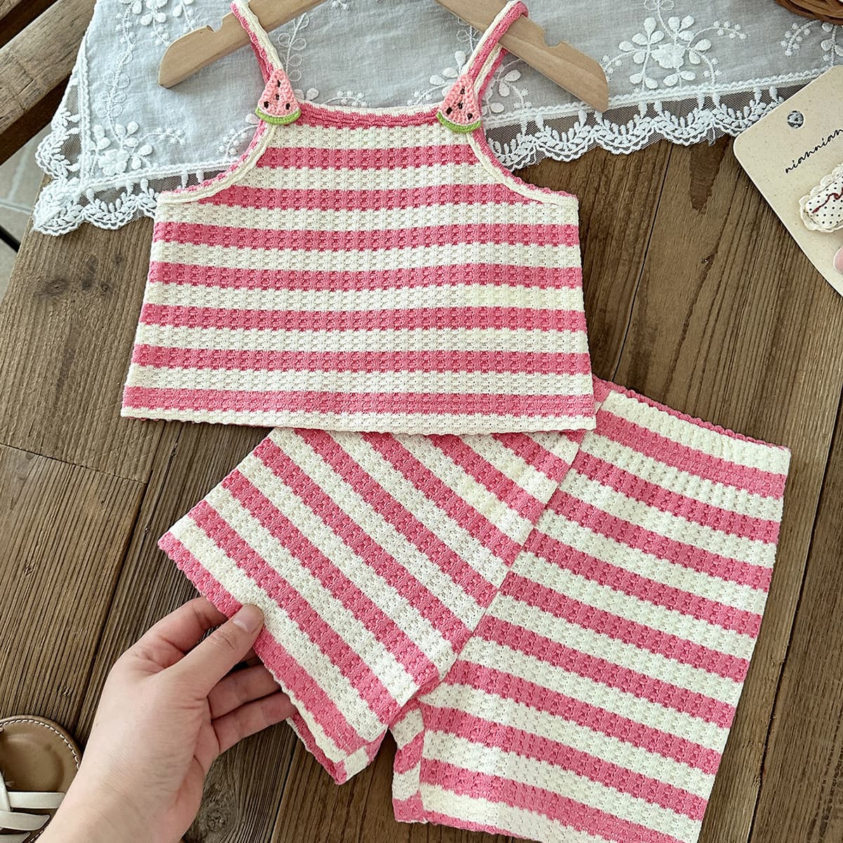 Baby Girls Clothes 0-3Y baby girl summer fruit halter top + shorts 2-piece set in stock