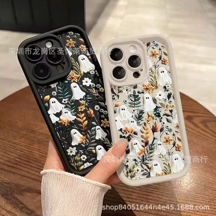 Halloween Ghost Case for Apple iPhone 17 Pro Max, iPhone 16, Emery Sand 14, Shockproof 13, Full Coverage 18