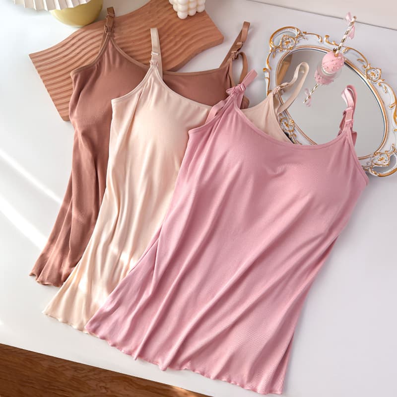 Maternity Nursing Tank Top - No Bra Needed, One-Piece, In-Pack, Seamless, Perfect for Postpartum Breastfeeding