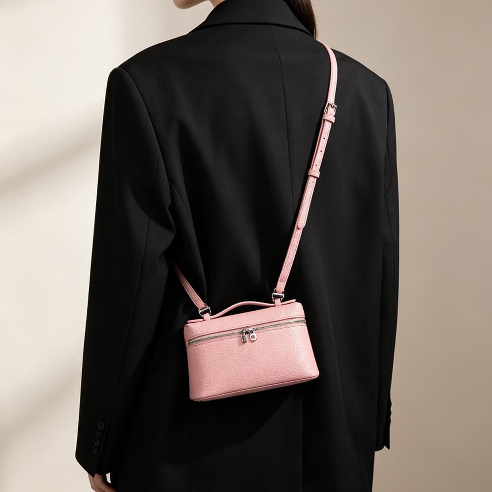 Cross-Border Women's Bag 2025 Spring New Arrival Pebble Grain Lunch Box Bag Versatile Handbag Simple Fashion Shoulder Crossbody Bag