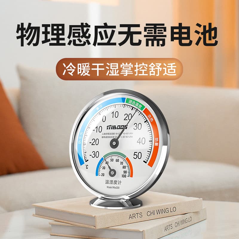 Indoor Home Temperature Meter, High Precision, Mechanical and Physical Wall-Mounted Dry Temperature and Humidity Meter