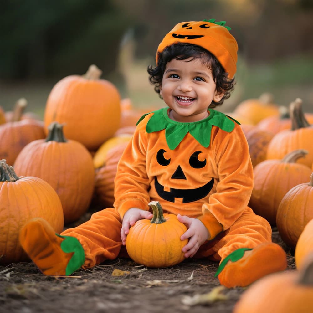 AliExpress eBay Baby Halloween Costume Romper Infant Outfit Autumn Winter Long Sleeve Pumpkin Crawling Suit Holiday Clothes