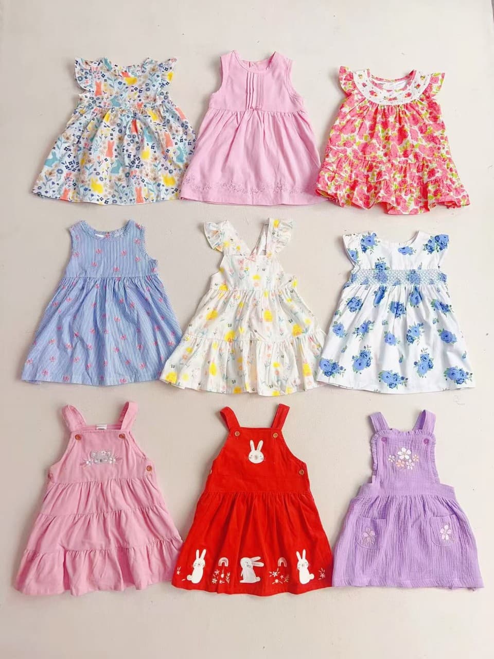 Girls' Lovely Dress Original Woven Knit Fabric with Embroidery Baby Girl Dress Wholesale