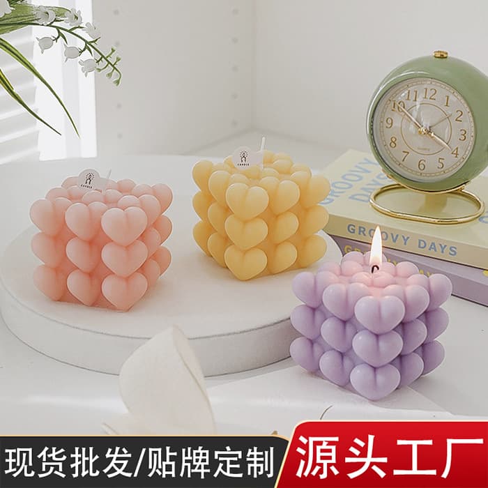 Rubik's Cube Aromatherapy Candle Cross-border Creative Home Ornament Photography Props Handmade Wax Fragrance Gift Souvenir Expansion