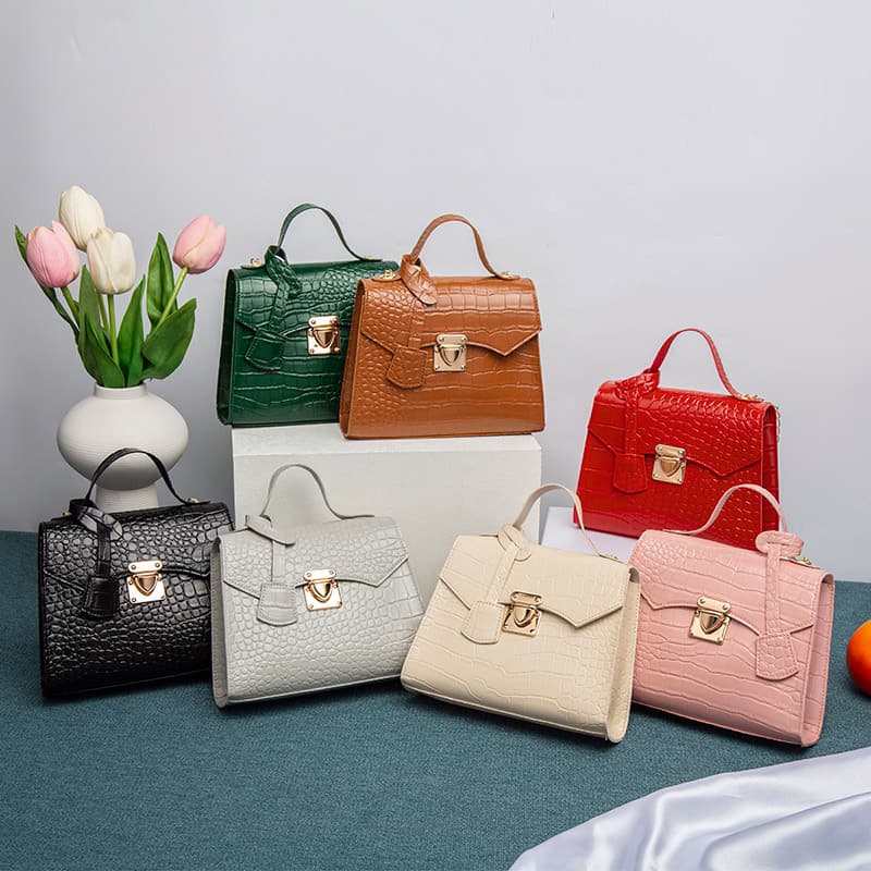 Korean style stone pattern small square bag 2022women hand bag simple handbag crocodile pattern Kelly bag