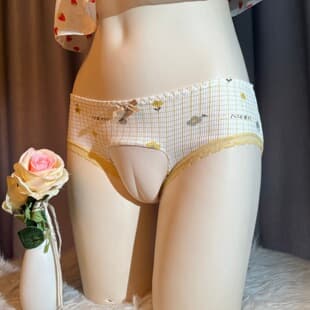 Japanese Print Tight Abalone Mark Sexy Tight Silicone Fake Vagina Crossdresser Conceal JJ Reverse Wear Open Crotch Panties for Men