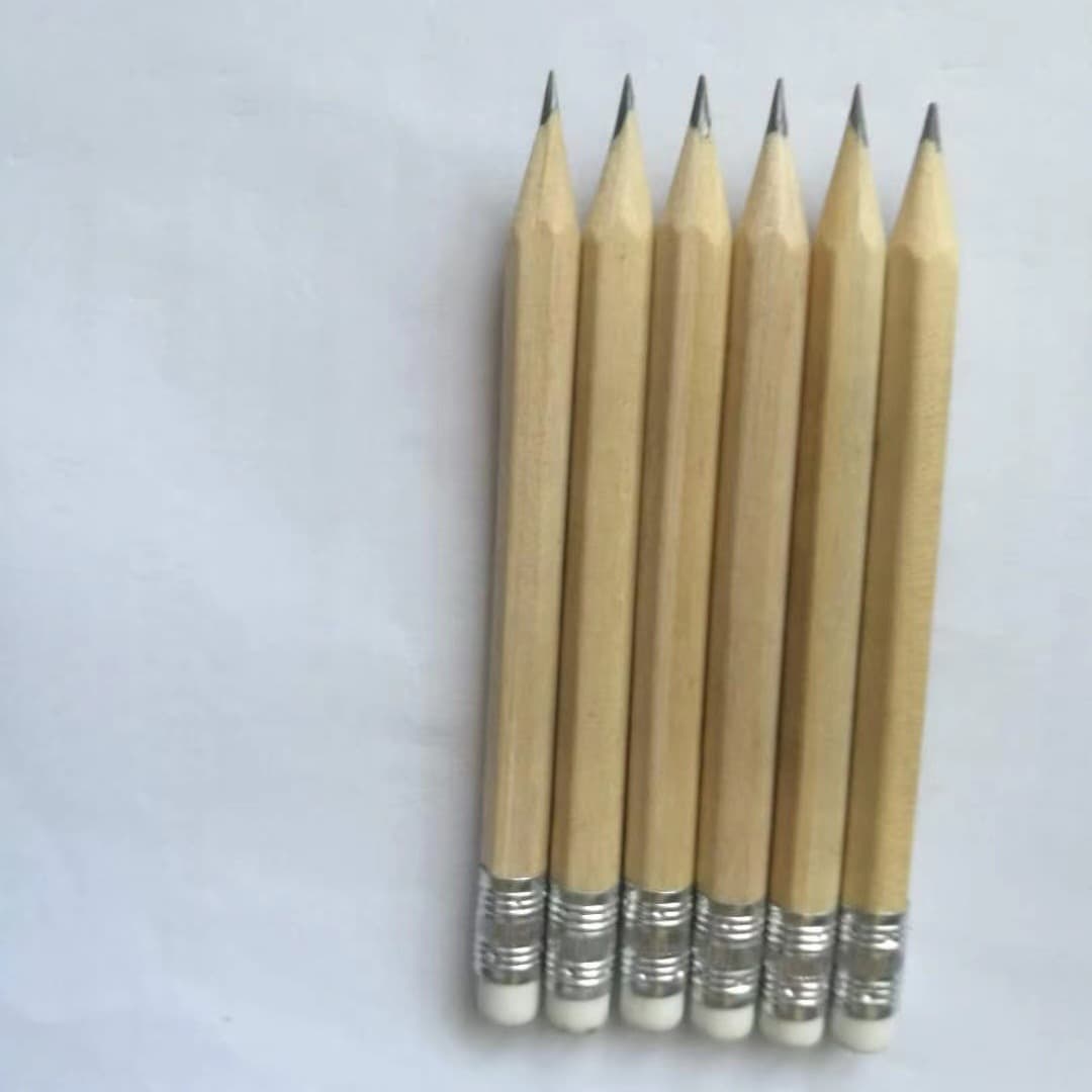 Original Wood Short Pencil Eraser Golf Hexagonal Round Rod Hotel Meeting Pencil Suitable For Office Culture