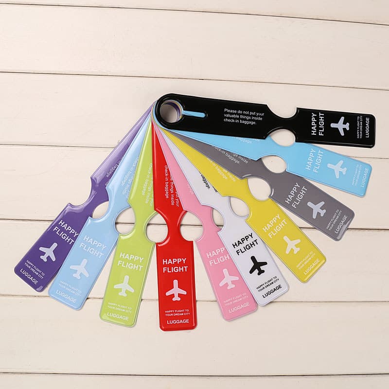 Wholesale Travel Suitcase Anti-Loss Label Identification Tags, Airplane Check-in Hanging Tags, Long PVC Luggage Tags