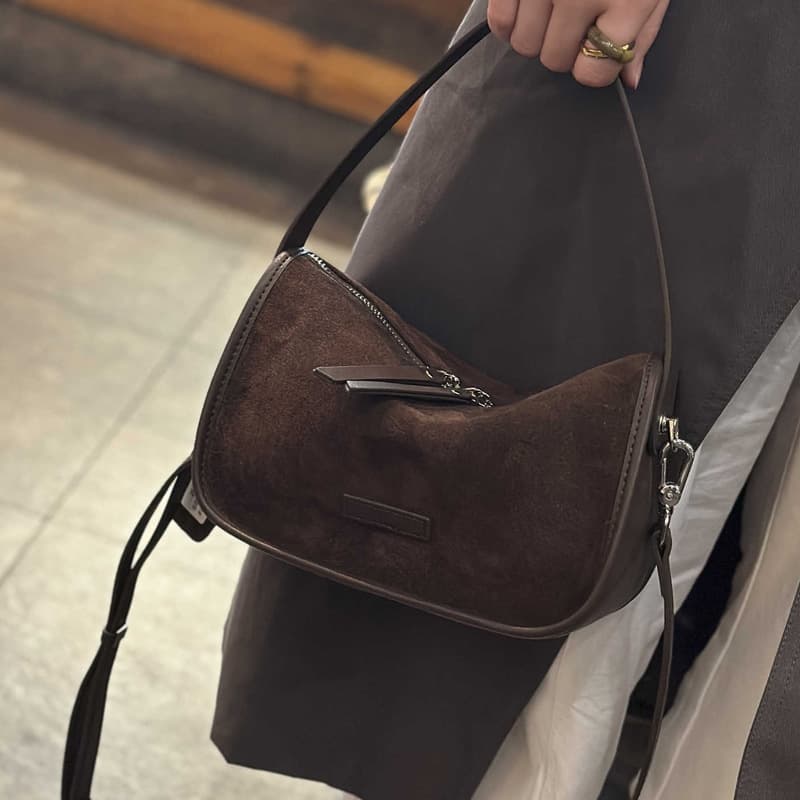 Genuine leather bag for women 2025 new autumn and winter shoulder armpit bag retro crossbody bag frosted soft cowhide small square bag
