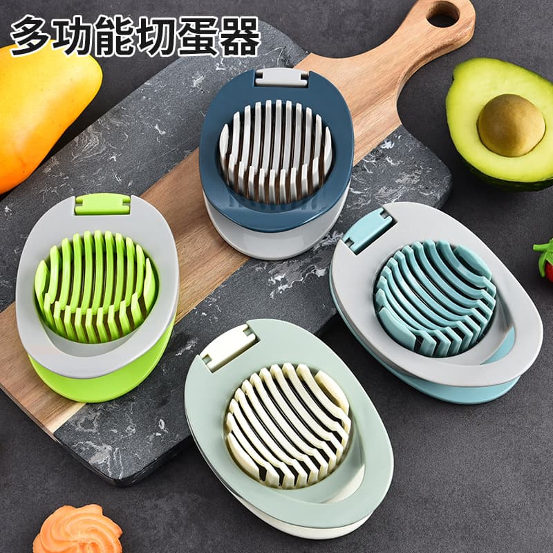 Wholesale multi-functional 2-in-1 egg slicer, household stainless steel fancy fruit slicer and preserved egg divider