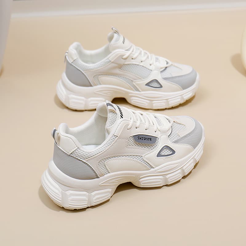 Korean Style Dad Shoes for Women 2024 Spring New Women's Shoes Student Versatile Breathable Sports Shoes Height-Increasing Casual Shoes