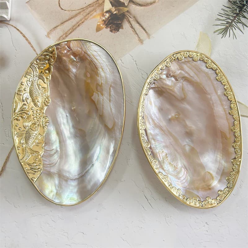 Shell Plate Pearl Shell Fruit Plate Photography Decoration Jewelry Display Hotel Table Setting Inlaid Mussel Shell Fruit Tray