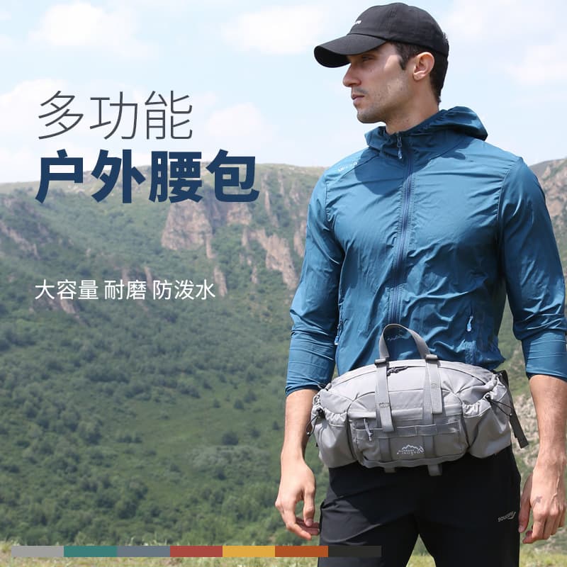 Inoxto Eagle Pattern Waist Bag Breathable Multi-Compartment Hiking Water Bottle Fitness Travel Tactical Bag Sports Bag Multi-Pocket