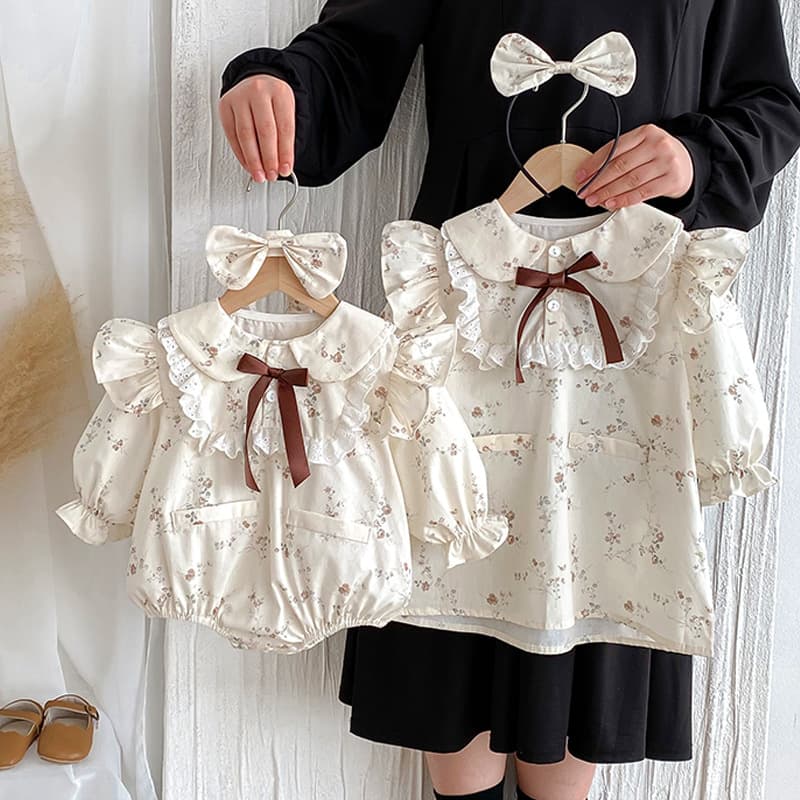 Korean Style Baby Girl Long Sleeve Triangle Bodysuit Infant One-Piece Dress Pure Cotton Children's Clothing Onesie Autumn Baby Girl