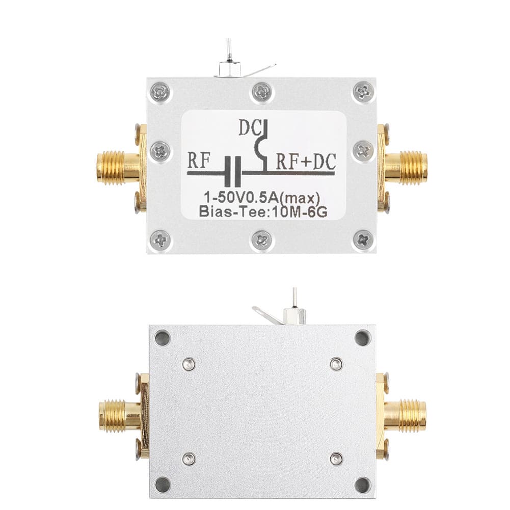 RF DC Block Bias Tee Coaxial Feed Bias Tee 10MHz-6GHz Low Insertion Loss