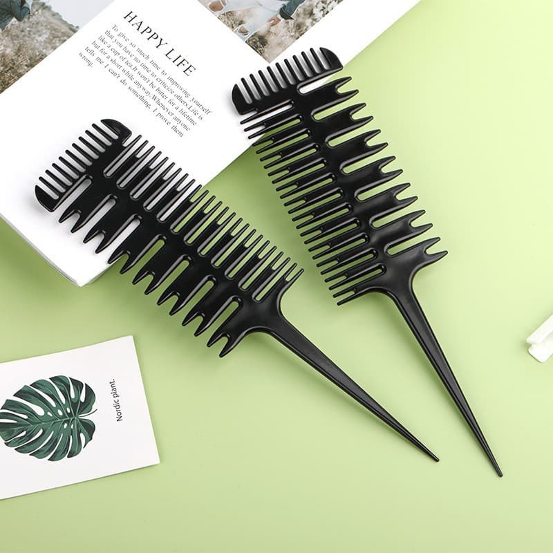 Salon Professional Double-Sided Highlighting Comb, Pointed Tail Comb for Oil Treatment, Perm, and Dyeing Tool, Hair Comb Section for Volumizing