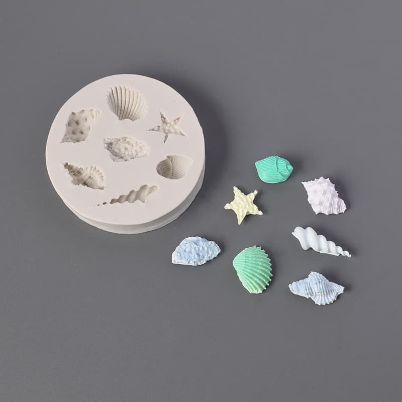 Ocean Conch Starfish Shell Silicone Mold for Resin Fondant Chocolate Cake Decoration Fondant Tool