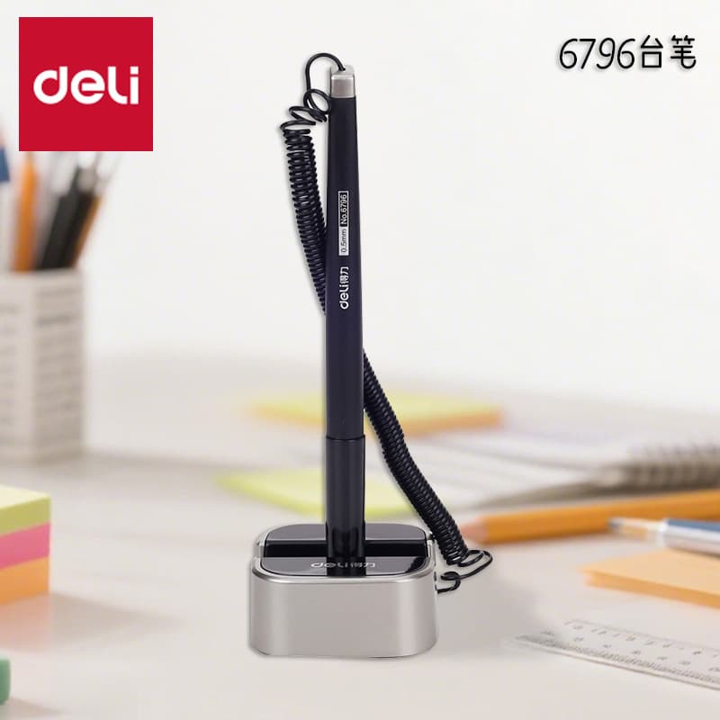 Deli 6796 Desk Pen Business Gel Pen Bank Front Desk Signing Pen Counter Pen Desktop Pen Wholesale