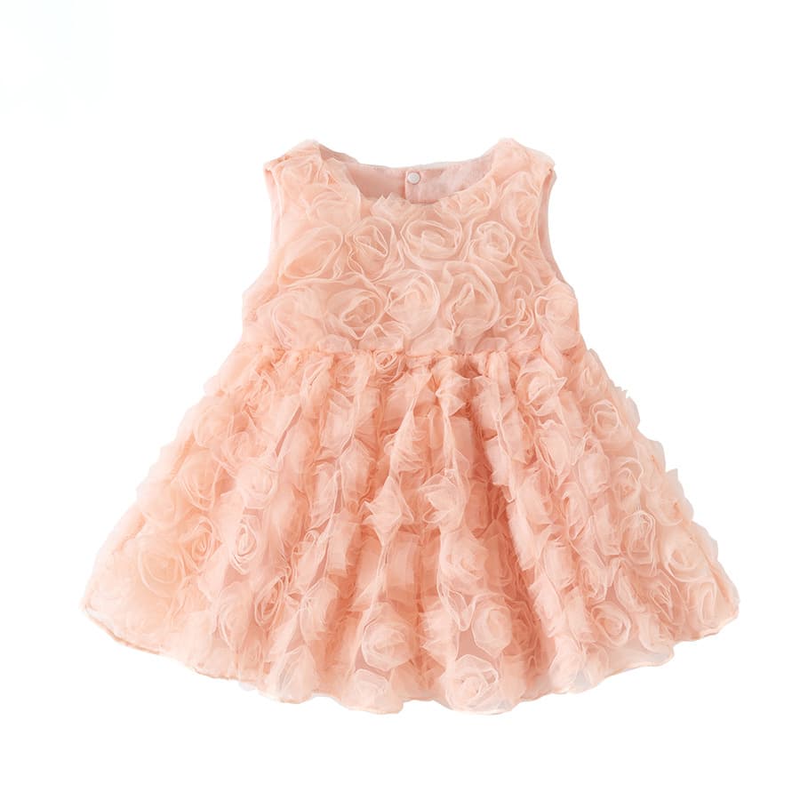 Baby Summer Sleeveless Puff Princess Dress Girls Sweet Hundred Days Birthday Vest Dress Baby Dress Skirt