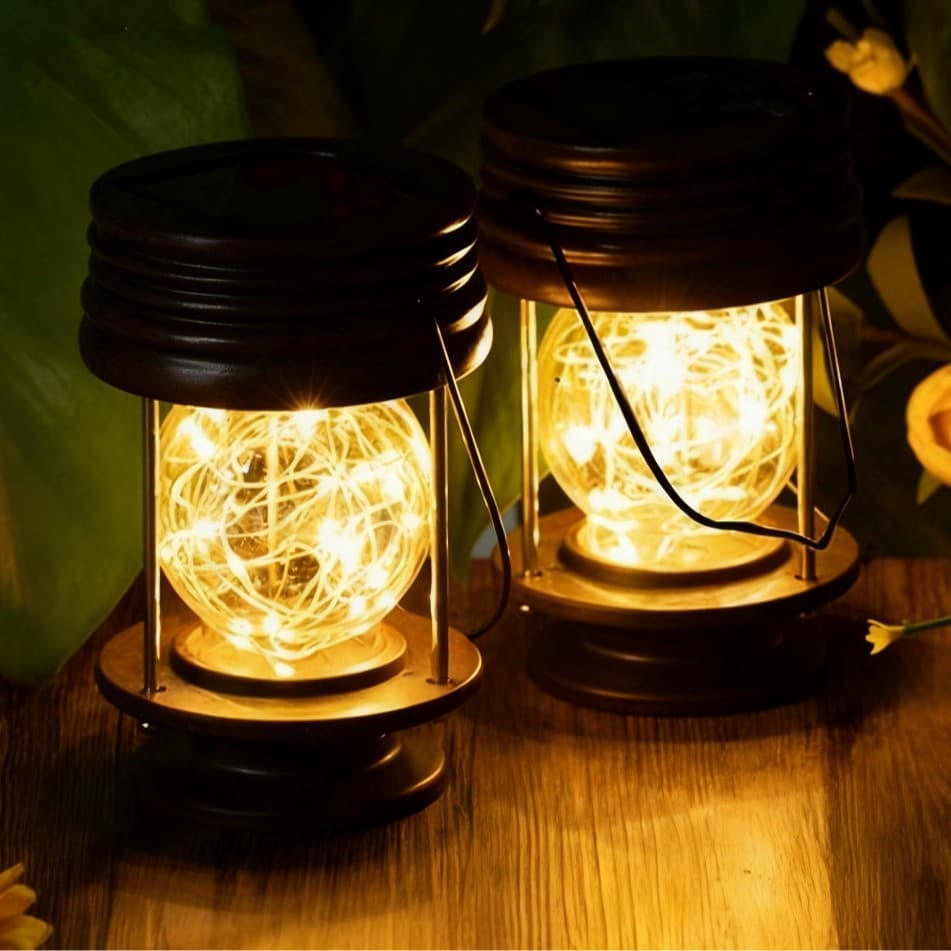 New Outdoor Courtyard Solar Horse Lantern Home Decoration Retro Style Horse Lantern European Style Landscape Flame Portable Lantern