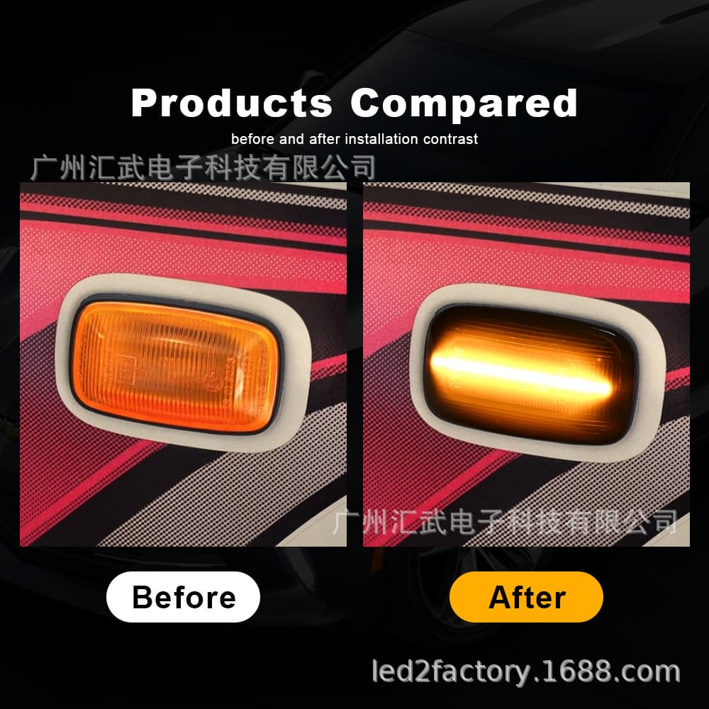 LED Dynamic Sequential Fender Light for Toyota Land Cruiser 70/80/100, HIELL, Corolla Series