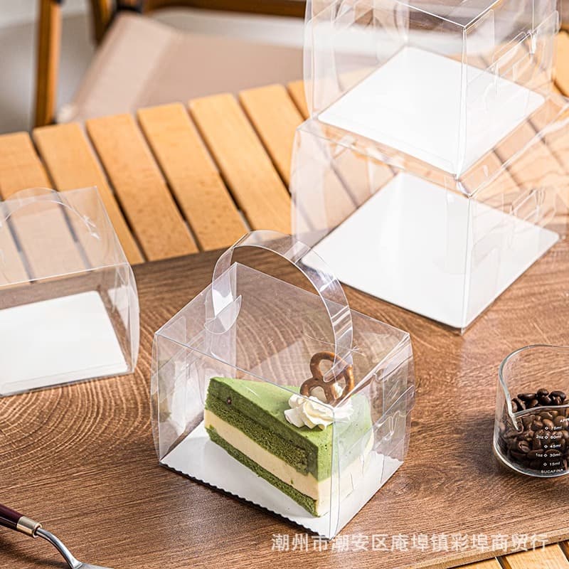 Mousse Slice Packaging Transparent Thousand-Layer Cake Carry Box 6/8 Inch Triangle Cake Slice Packing Box Pastry