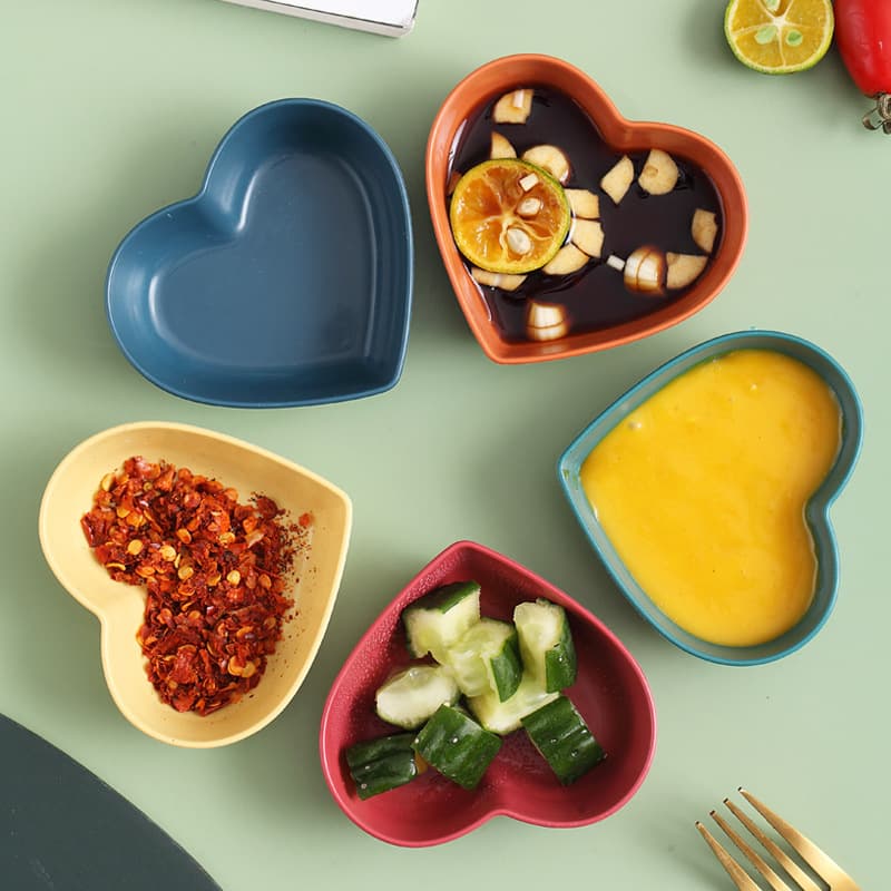 Mini Kitchen Wheat Straw + PP Soy Sauce Condiment Dish, Household Seasoning Dish, Creative Small Dim Sum Vinegar Dish