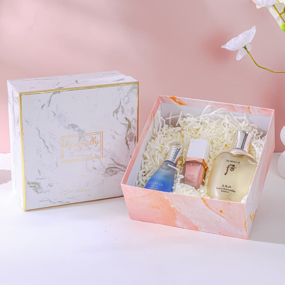 Pink Square Marble Gift Box Green Birthday Gift Packaging Box Empty Box Wedding Favor Box