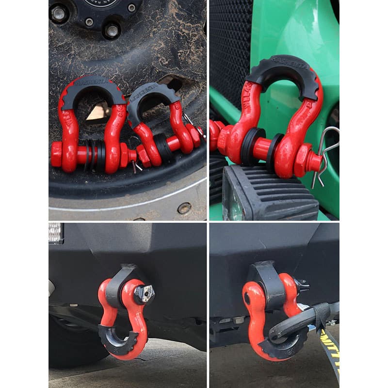 3/4 Shackle U-ring Tow Hook Protector Cover 5/8 Tow Shackle U-shaped Hook Rubber Anti-slip Bow Type Removable
