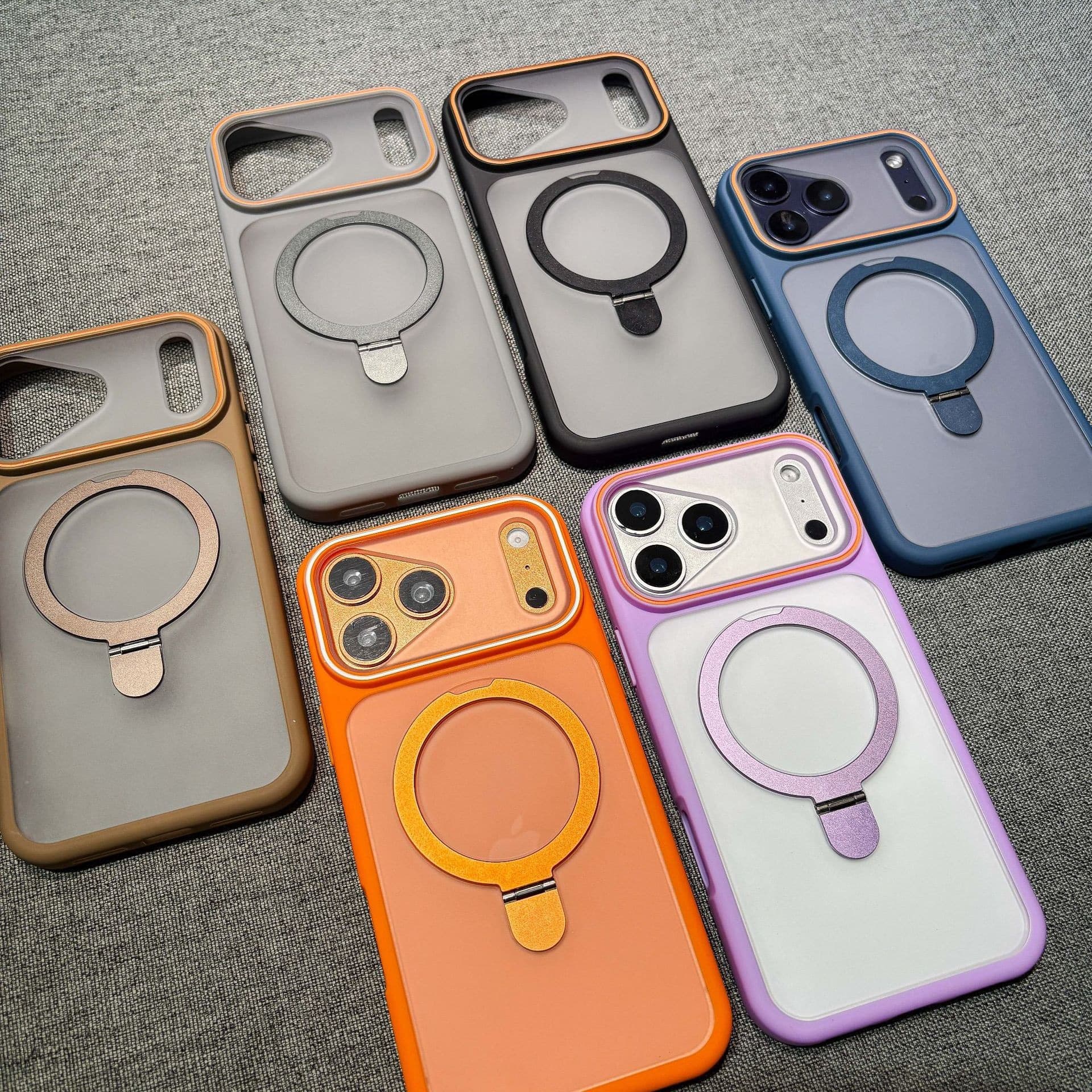 iPhone17promax magnetic holder mobile phone case iPhone16 skin-feel matte 15 anti-fall 14 protective cover 13