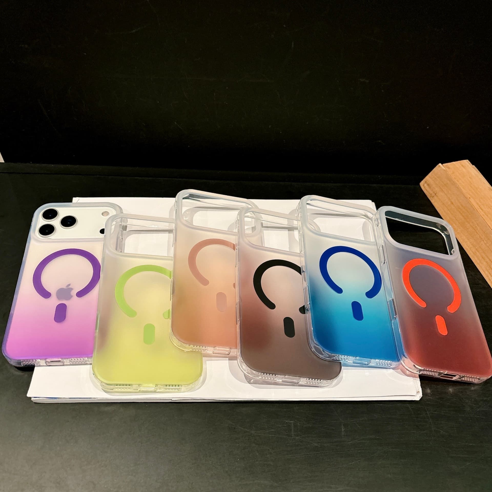 Gradient Frosted Case for iPhone 17 Pro Max, Large Hole Magnetic Charging, Apple 16 Drop Protection Cover