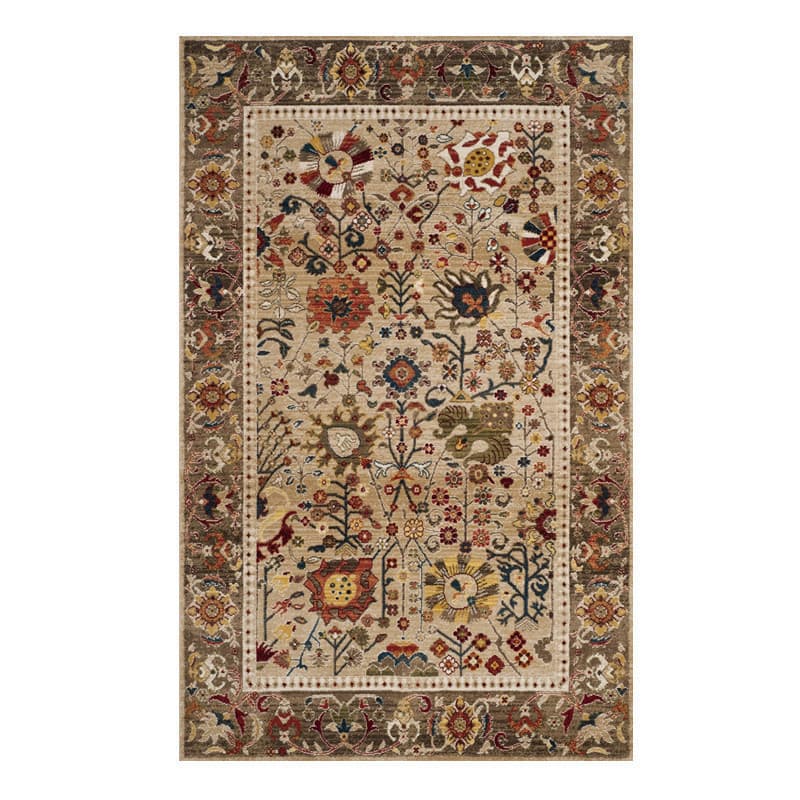 Faux Cashmere TPR Backing Rug Persian American Vintage Living Room Sofa Coffee Table Rug Bedside Carpet Foldable Washable