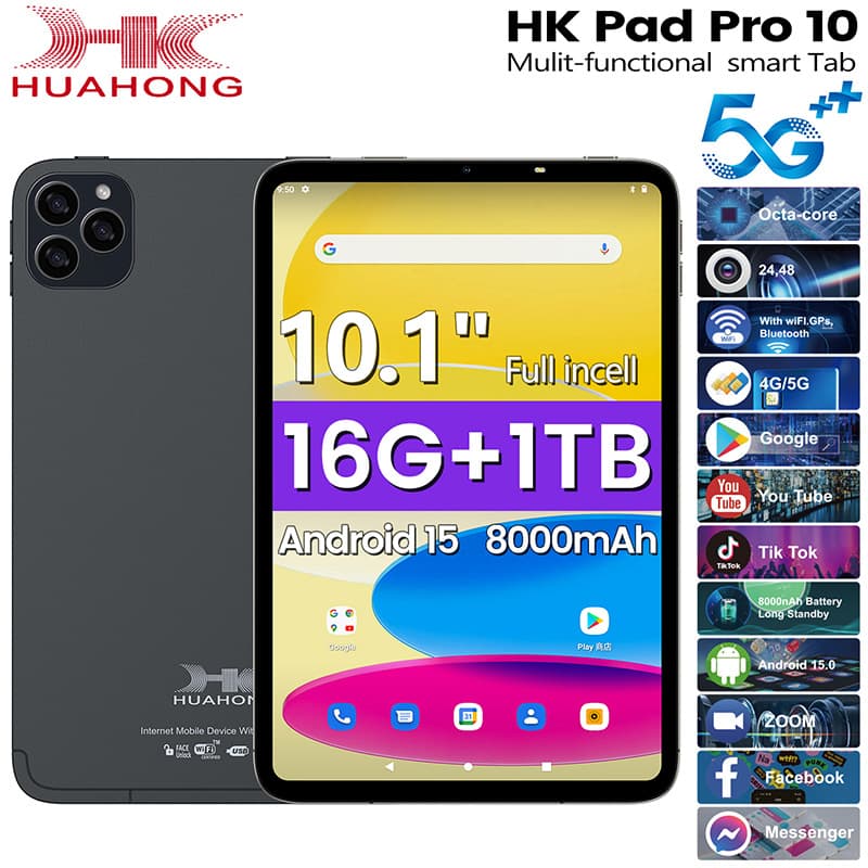 Cross-Border Popular Product Qiaobangzhu Hk Pad Pro10 Tablet Computer 5g Card Full Network + Wifi Dual Mode