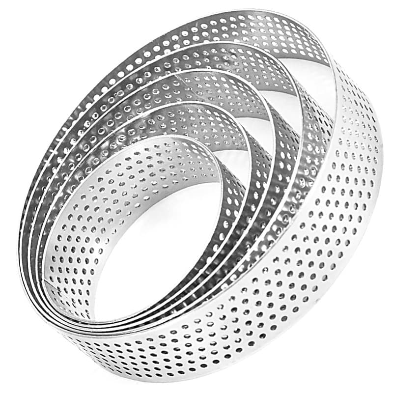 430 Stainless Steel Round Perforated Tart Ring, Perforated French Fruit Tart Ring, Multiple Sizes (5-21cm), Mousse Ring Mold