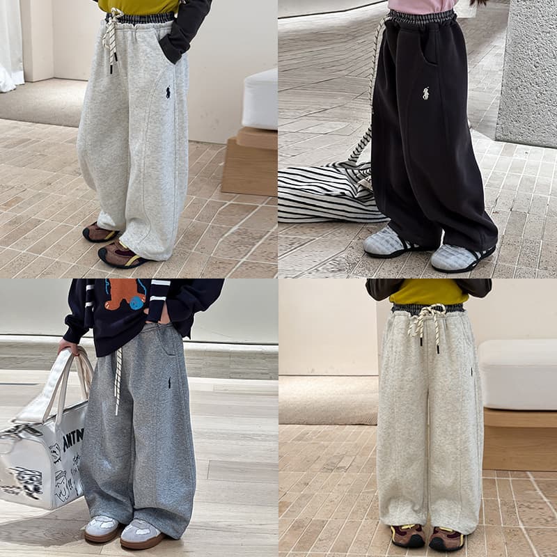 Aimobeibei 2025 Autumn Mid-Child Girls' Fashion Straight Leg Casual Pants Children's Korean Style Embroidery Patchwork Long Trousers