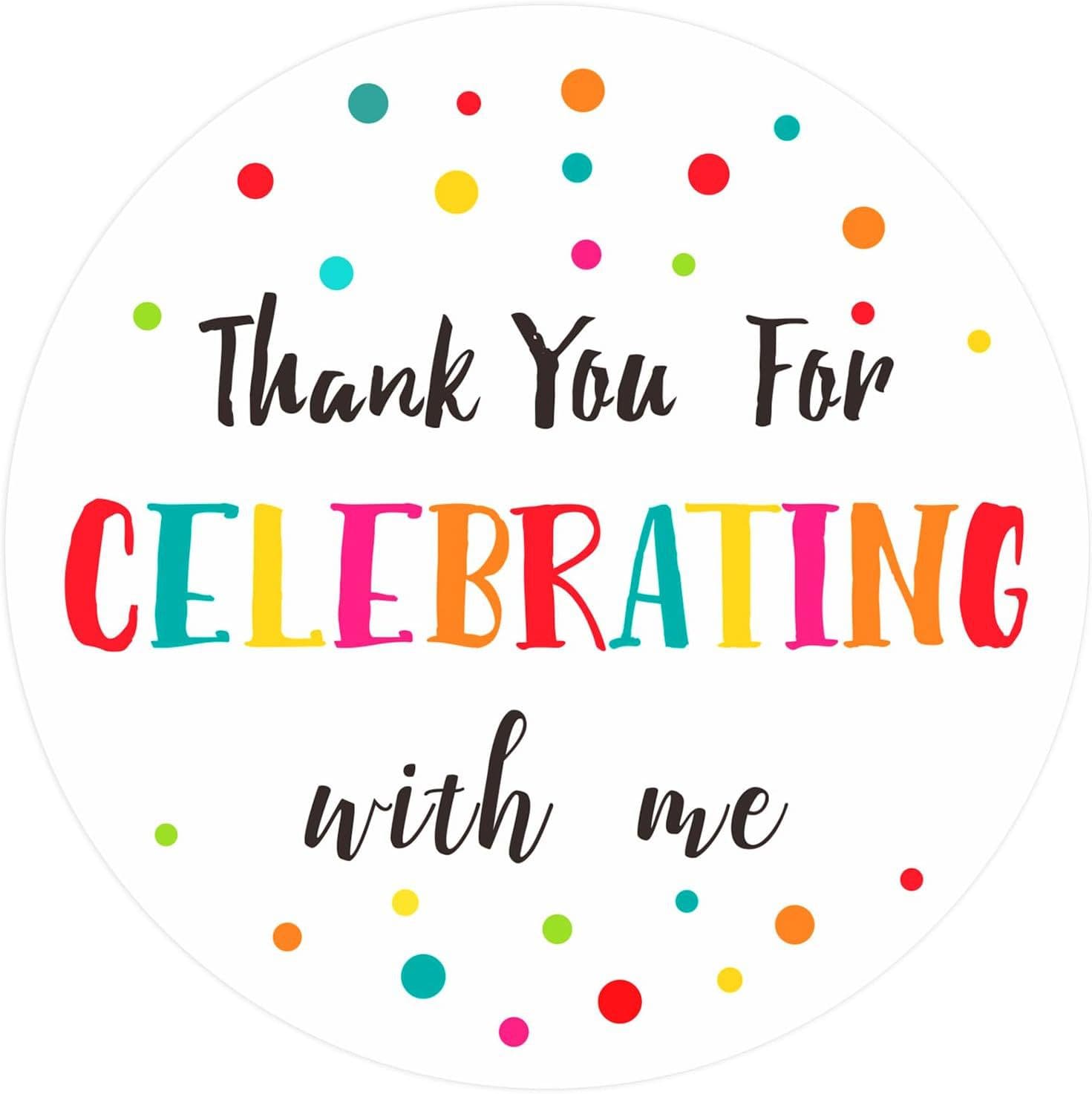 Spot cross-border hot-selling colorful dot thank you stickers birthday party gift stickers self-adhesive thank you seal stickers