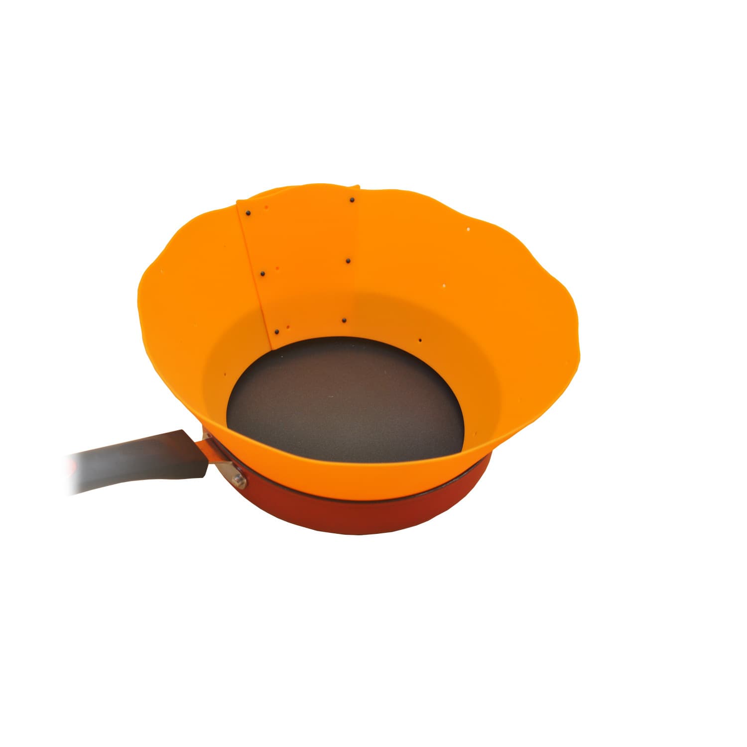 Outdoor BBQ non-stick wok/frying pan with silicone anti-splatter coating; DIY adjustable wok surround; creative kitchenware.