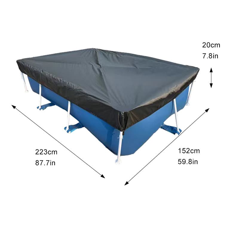 Amazon Outdoor Rectangular Frame Pool Cover, Waterproof, UV-Proof, Dust-Proof Pool Cover for Patio, Black