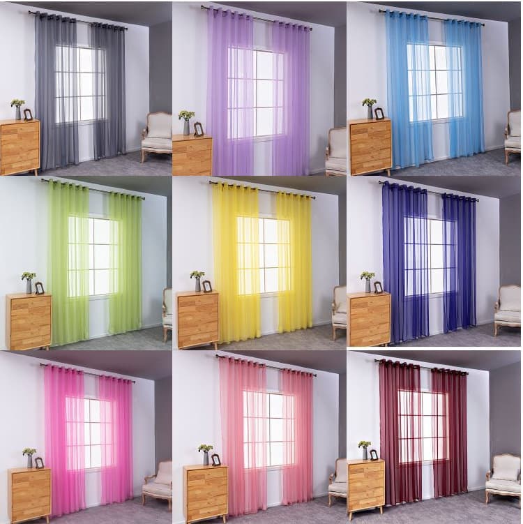 Manufacturer supplies colored trinylon curtains and sheers, as well as white solid color sheer curtains for bedrooms, hotels, and cross-border trade wholesale.