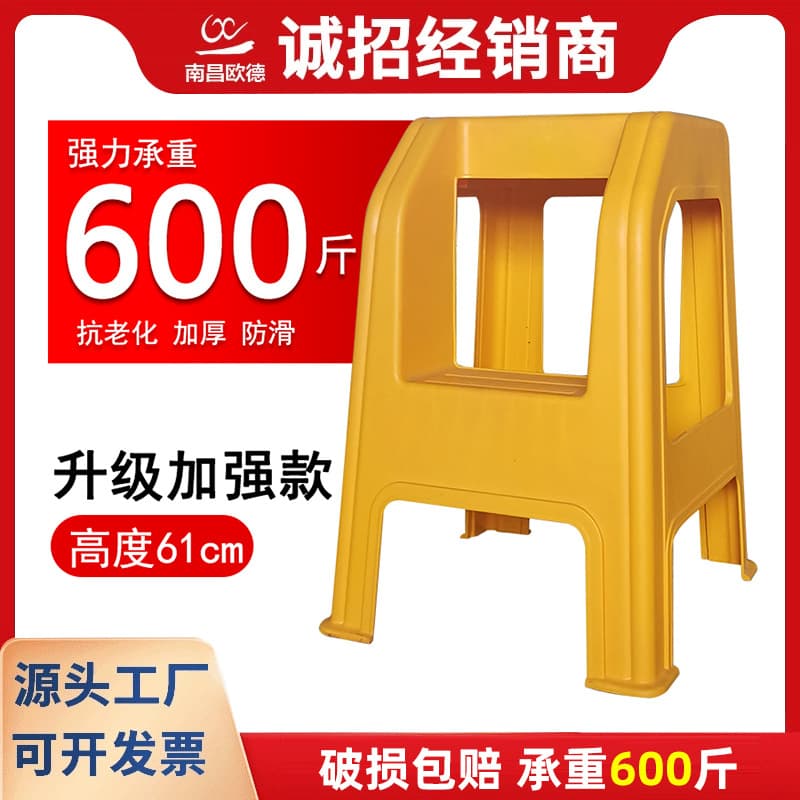 Plastic Step Stool, Household Height Stool, Auto Detailing Car Wash 2-Step Ladder Stool, Step Stool with Foot Pedal