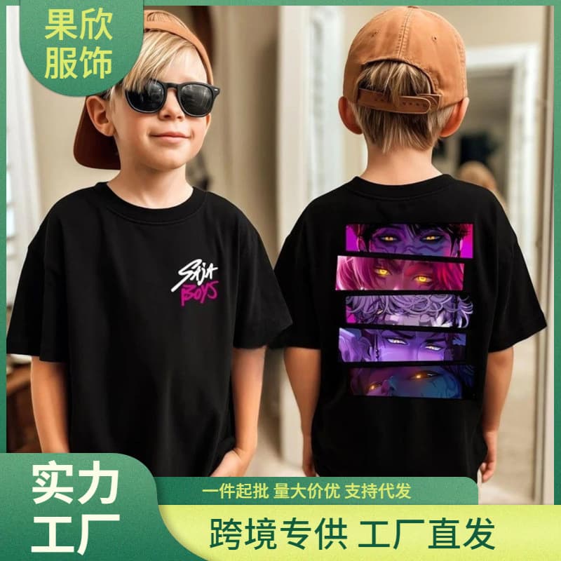 Kpop Demon Hunters Kids T-Shirt Short Sleeve Saja Boys Kdis T-Shirt Cute Kpop Demon Hunters Original