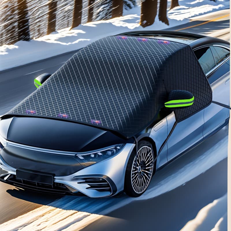 Oxford fabric windshield cover for snow and sun protection suitable for all seasons wind, snow, and sun protection