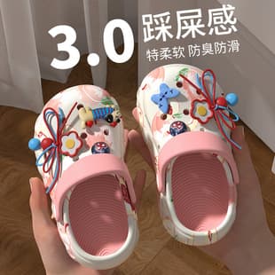 Closed Toe Girls Croc Sandals 2026 Summer Style Kids Little Girls Beach Shoes Big Girls Outdoor Casual Slippers Cartoon