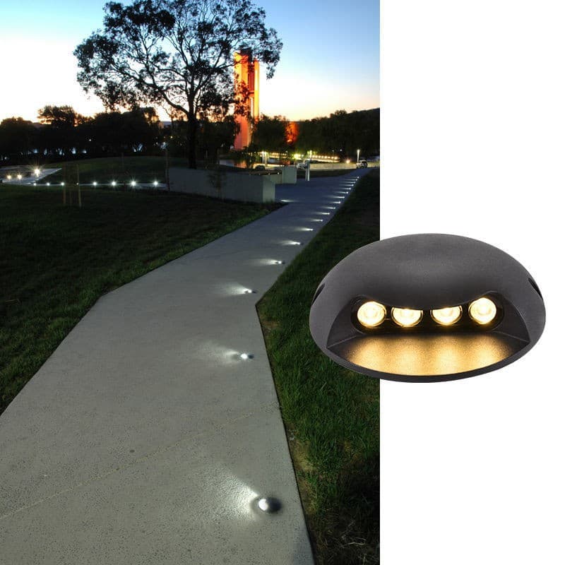 Side-emitting Pathway Light, Turtle Back Buried Light, Outdoor Waterproof Ground Spotlight for Garden Walkway Step Surface Mount
