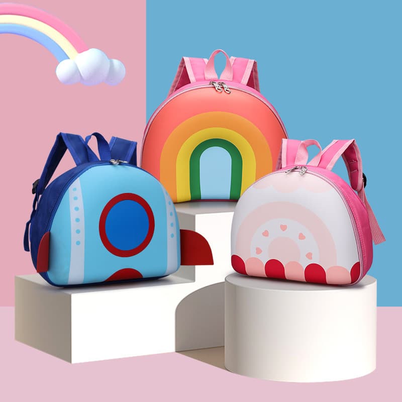 Korean Rainbow Children's Backpack, Donut Design for 3-5 Year Olds, Cute Backpack for Kindergarten