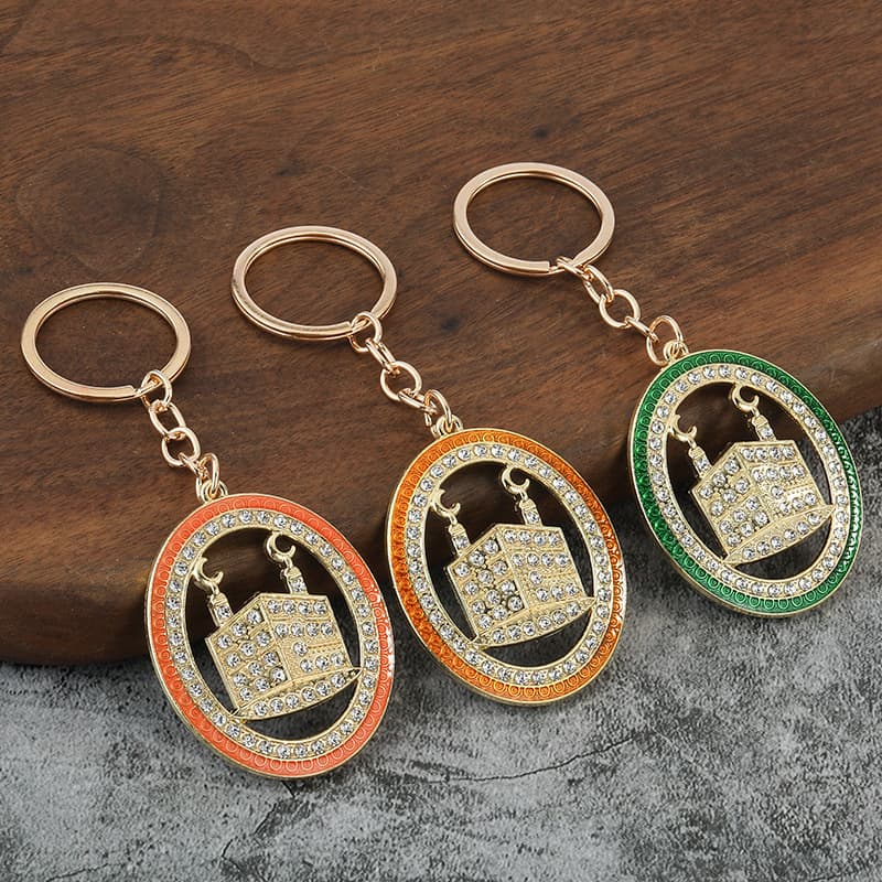 Cross-border Hot-selling House Keychain Pendant Cute Bag Charm Gold-plated Rhinestone Keychain Gift Factory Direct Sale