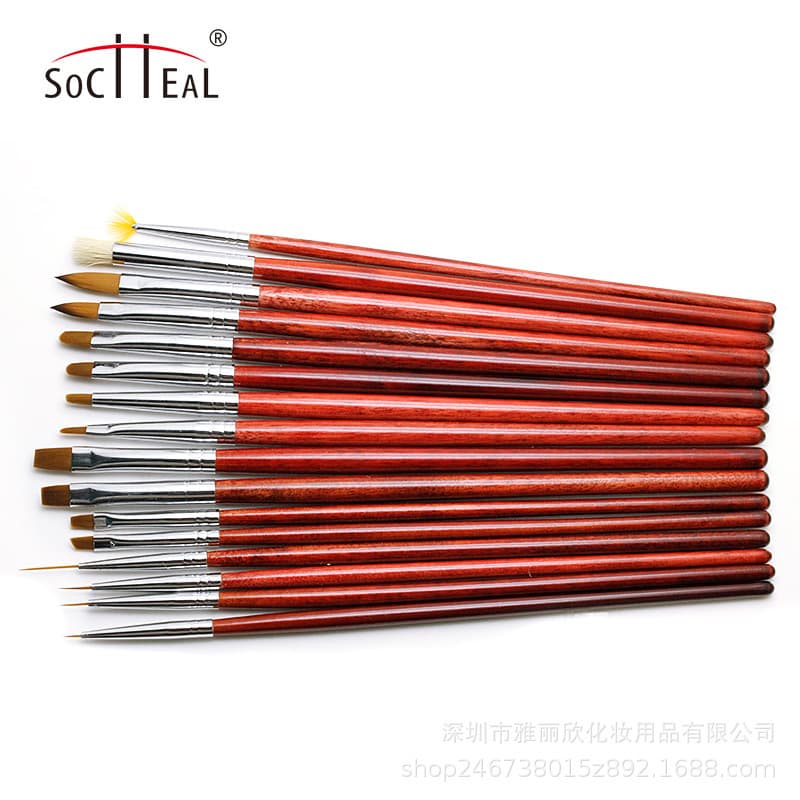 Hot Selling Nail Art Brush Set 3-Piece Japanese Redwood Painting Brush Nail Gel Carving Painting Row Brush